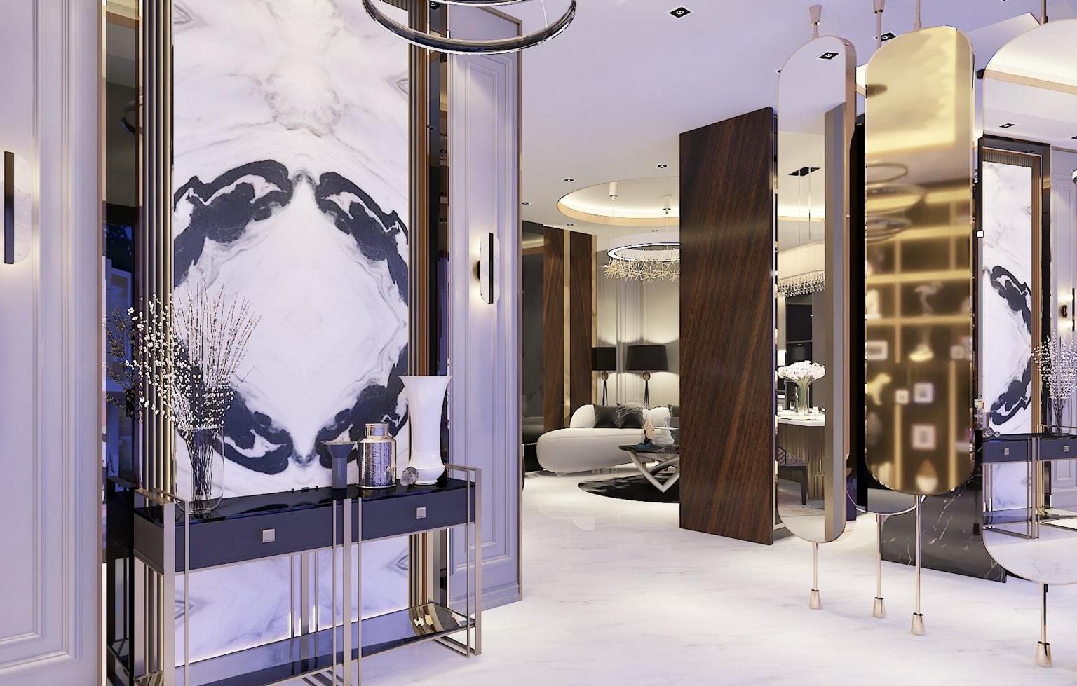 Modern classic luxury foyer